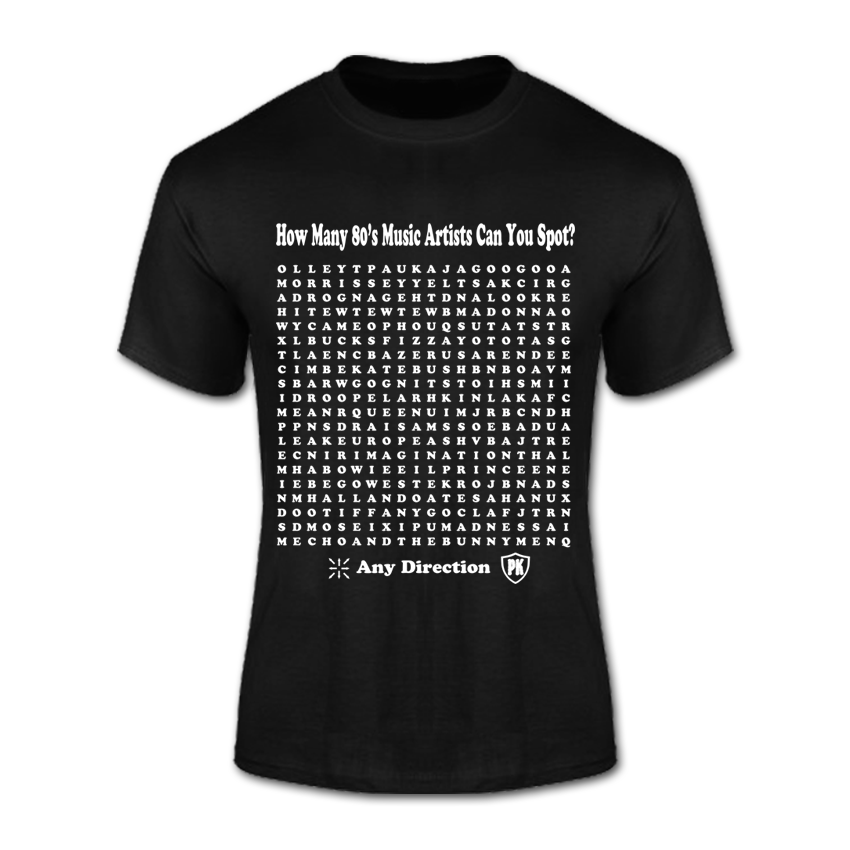 T-Shirt (80s Musical Artist Wordsearch)