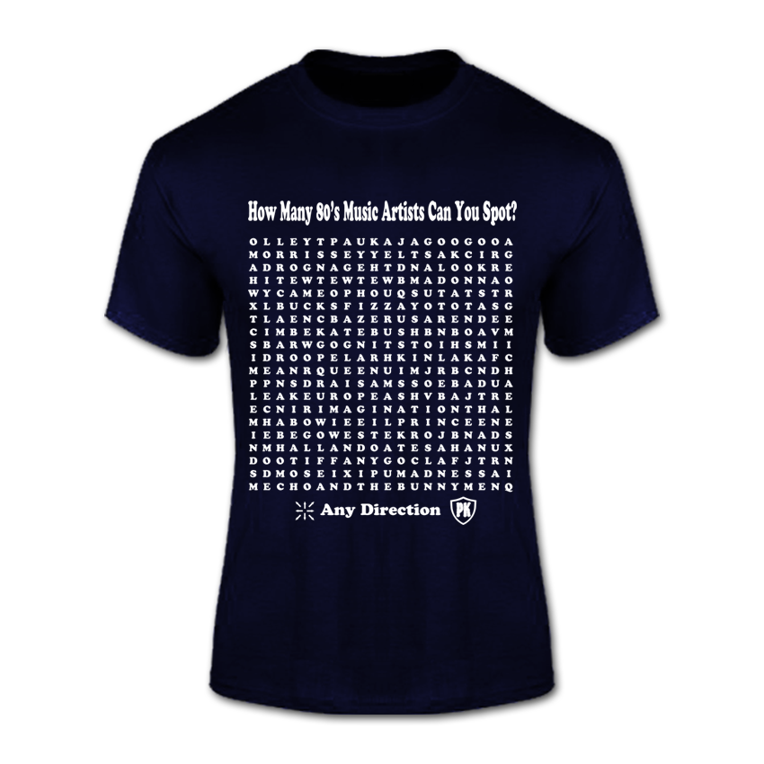 T-Shirt (80s Musical Artist Wordsearch)