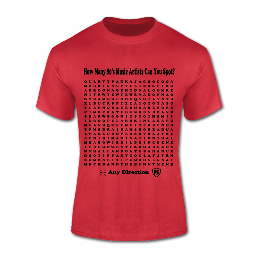 T-Shirt (80s Musical Artist Wordsearch)