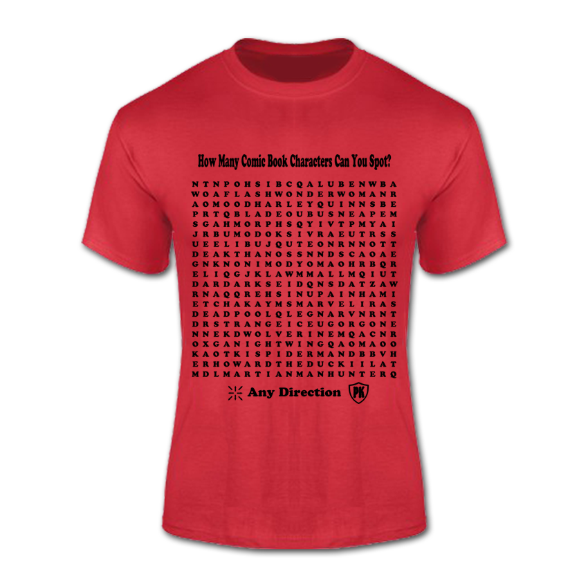 T-Shirt (Comic Book Character Wordsearch)