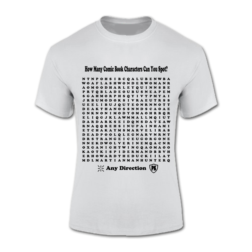 T-Shirt (Comic Book Character Wordsearch)