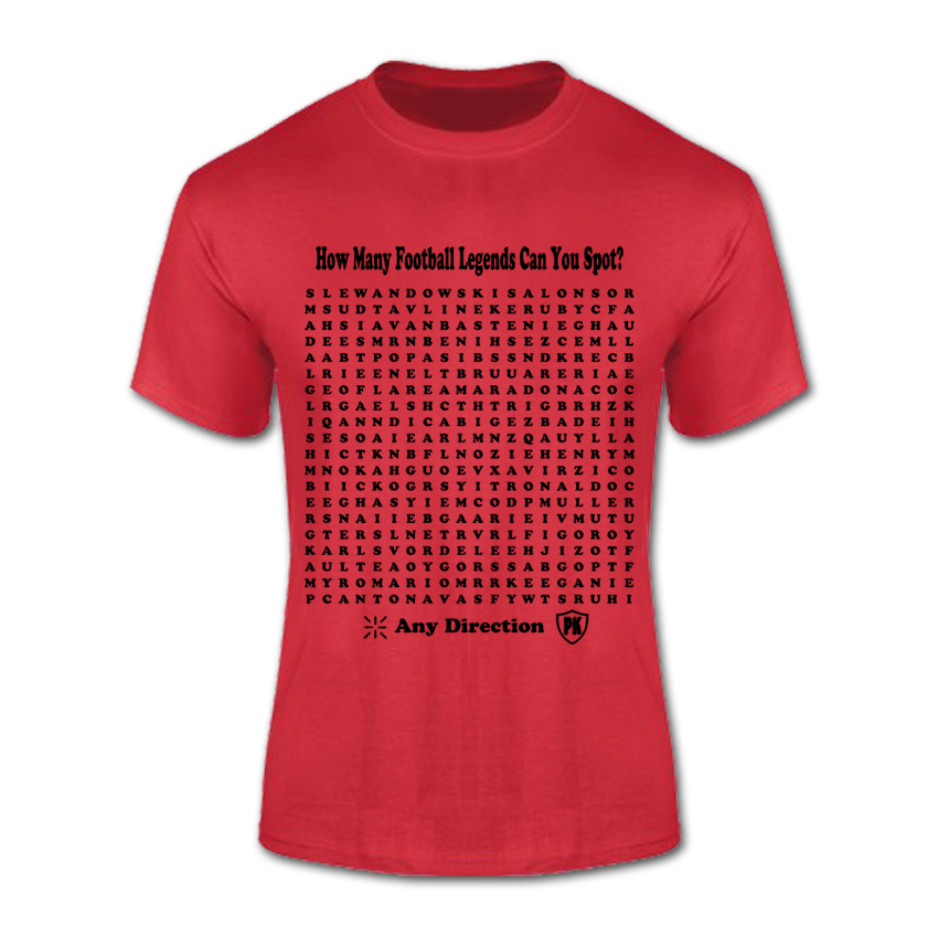 T-Shirt (Legendary Footballer Wordsearch)
